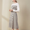 欧芮儿2018秋装新款收腰假两件格子衬衫连衣裙女中长款 商品缩略图3