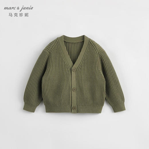 【户外风】马克珍妮秋装新款 男女童宽松V领针织开衫231935 商品图0