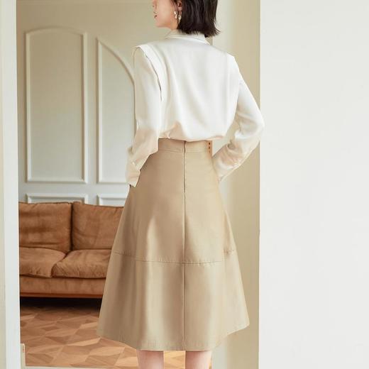 百姿 职业女士衬衫2023春季新款别致上衣气质OL简约百搭长袖衬衣女 商品图3