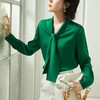百姿 蝴蝶结衬衫女2023春季新款时尚女装都市通勤OL纯色长袖上衣女 商品缩略图0