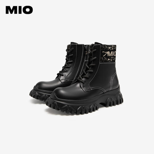 MIO米奥冬短筒靴子时髦厚底户外运动马丁靴女M235614451 商品图3