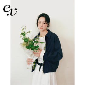 Even Vintage | 校园复古风 原创设计经典百搭撞色格纹夹克外套女