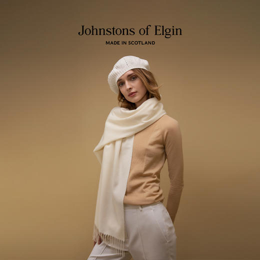 Johnstons of Elgin经典纯羊绒披肩 纯色 商品图5