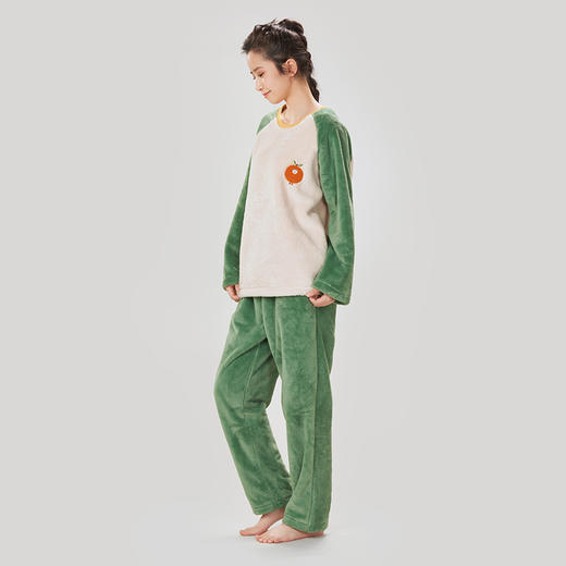 都市丽人眯雅佳女士法兰绒厚款长袖长裤类家居服套装LH32J1 商品图2