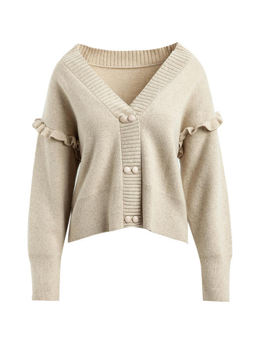 欧芮儿毛衣开衫女外套2021春季新款宽松慵懒风双排扣时尚气质ing 商品图3