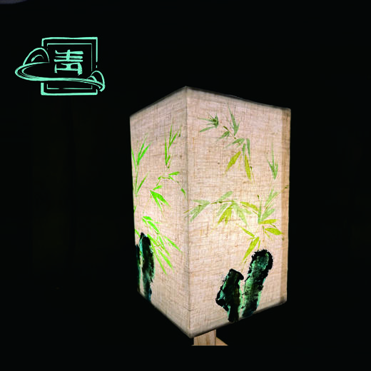 竹石瘦金体款手绘台灯 传统设计 简约古风 商品图3