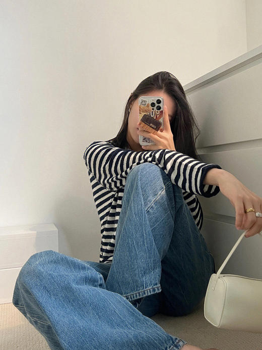 TR直筒斑驳牛仔裤 商品图1