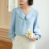 百姿 娃娃领衬衫女2023春季新款韩版气质时尚减龄小衫长袖衬衣 商品缩略图2