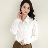 罗蒙夏季女式长袖衬衫简约气质舒适透气轻薄日常通勤优雅设计感衬衣女 商品缩略图3