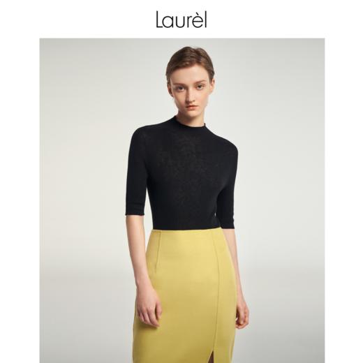 Laurel劳芮23秋冬 金盏黄开衩直身半裙 LWL343Q02900 商品图3