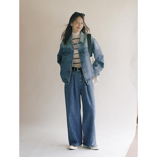 Even Vintage | 休闲时髦 原创设计感高ji翻领牛仔外套女早秋新款 商品图2