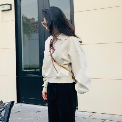 【百图lulu定制】【POLO领卫衣】简约刺绣 翻领POLO领  舒适卫衣 商品图12