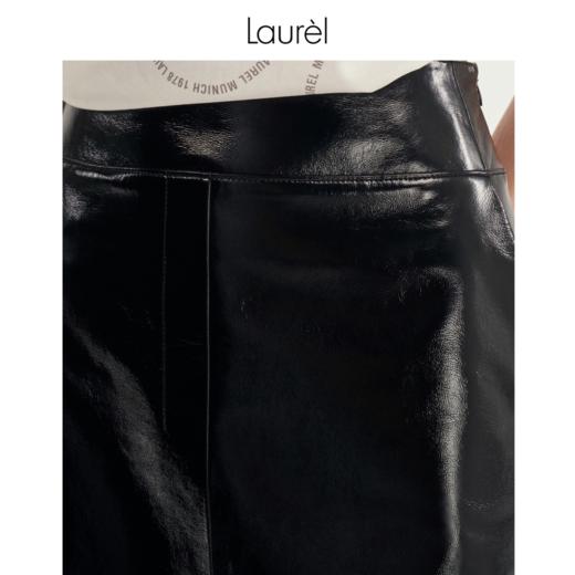 Laurel23劳芮秋冬 经典高腰直筒光感漆皮裙LWL343X01300 商品图4
