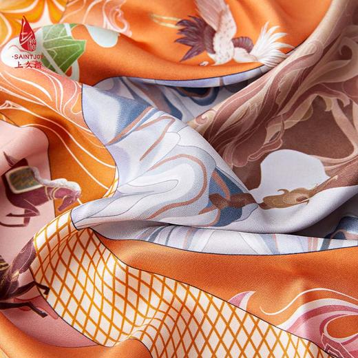 SAINTJOY/上久楷真丝方巾 双面印花真丝方巾  飞天  FJS23031 商品图9