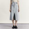 谜底牛仔半身裙2023秋新款复古高腰百搭A型前开叉中长裙233MB0990 商品缩略图0