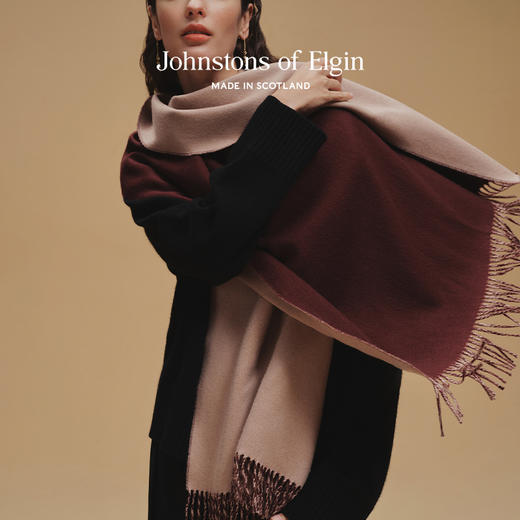 Johnstons of Elgin180×70cm 纯羊绒双面披肩 纯色 商品图1