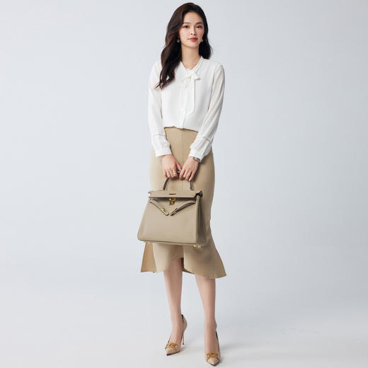 【气质飘带领】罗蒙女式长袖衬衫简约优雅百搭通勤时尚日常开衫衬衫女 商品图1