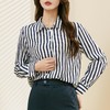 百姿 条纹自留款翻领衬衣2023早秋新款长袖气质OL衬衫女231240 商品缩略图0