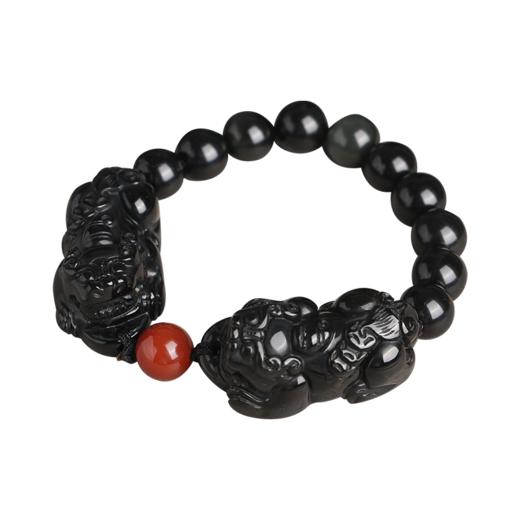 【灵机吉品】黑曜石貔貅手链 商品图5