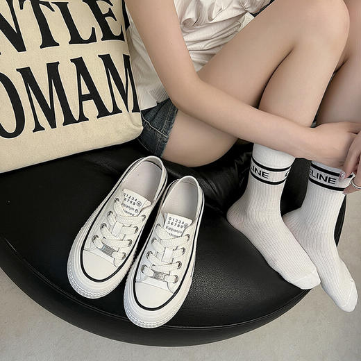 西村名物2023年秋季新款厚底拼色运动鞋圆头潮流百搭板鞋D23CM32651 商品图7