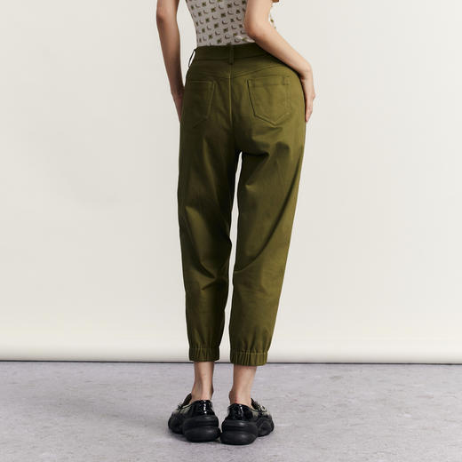 谜底束脚休闲裤女2023秋季新款时尚合体萝卜裤拼接拼色233MK1116 商品图2