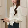 百姿 简约翻领喇叭袖衬衫2023秋季新款百搭甜美长袖雪纺衫231257 商品缩略图2