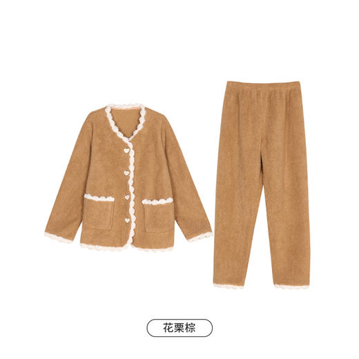 都市丽人生活家居女士睡衣米粒绒厚款长袖长裤类家居服套装LH31H8 商品图6