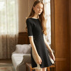 欧芮儿2018秋装新品韩版毛衣裙收腰黑色针织连衣裙女中长款[促] 商品缩略图1