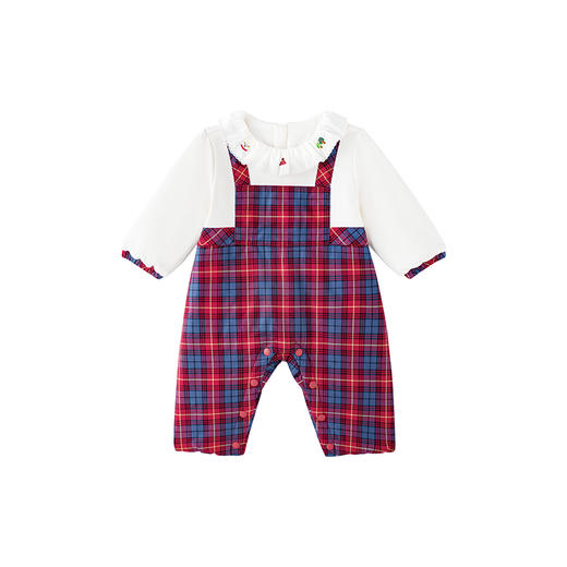 【商场同款】英氏婴儿衣服女宝夹棉连体衣保暖秋冬月亮裆哈衣 商品图4