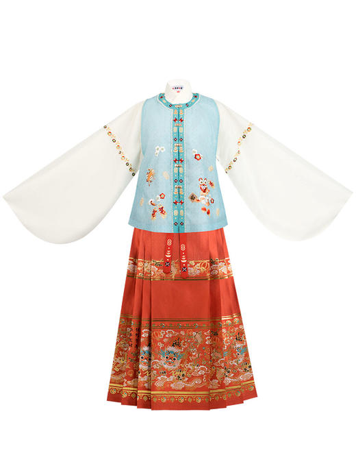 重回汉唐年兽明制汉服女过年冬装正品原创设计比甲保暖直领大襟袄 商品图6