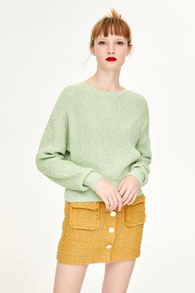 URBAN REVIVO 浅绿色针织上衣 9631