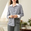 百姿 竖纹长袖衬衫2023秋季新款都市翻领单排扣纯棉直筒衬衣女 商品缩略图0