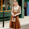 欧芮儿收腰显瘦A字型复古可调节背带连衣裙女2020春装新款 商品缩略图2