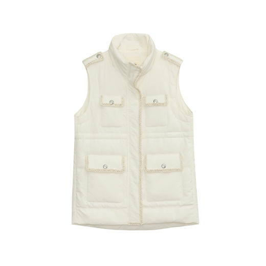 谜底羽绒马甲女2023秋季新款时尚气质立领中长款羽绒服233MY0991 商品图4