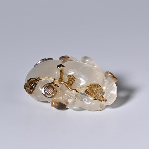 清代冰糖玛瑙俏色“福寿双全”立体圆雕 商品图4