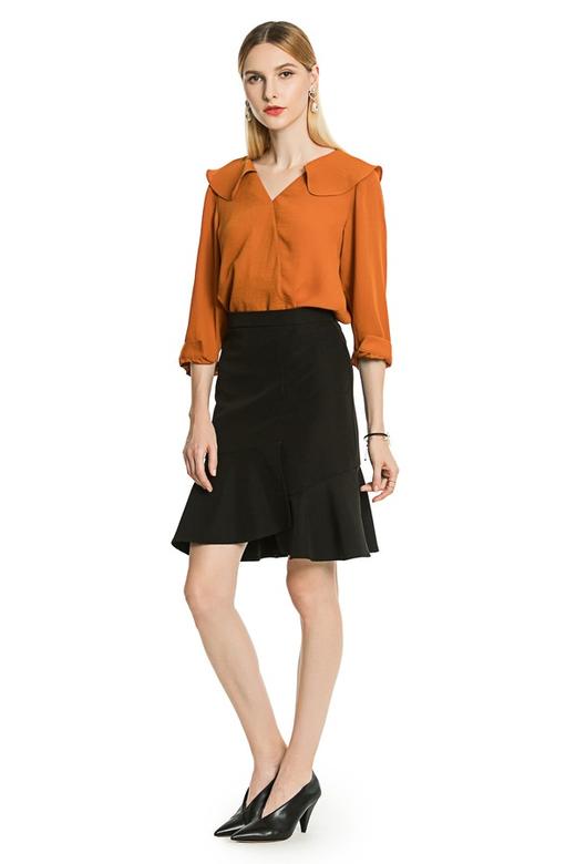 CENCH EDITION 简约棕色V领上衣 3693 商品图4