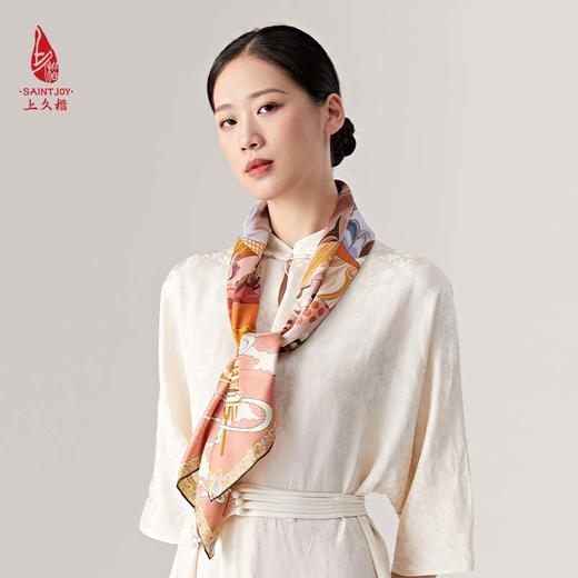 SAINTJOY/上久楷真丝方巾 双面印花真丝方巾  飞天  FJS23031 商品图3