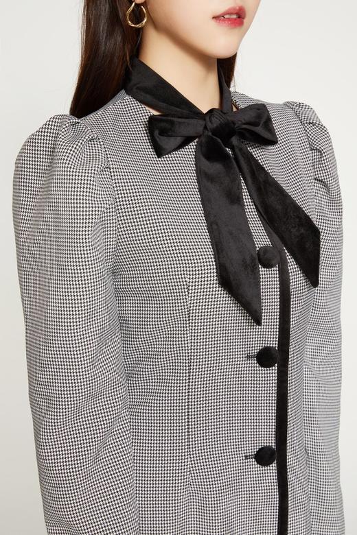 Le Malene 复古千鸟格连衣裙 9534 商品图3