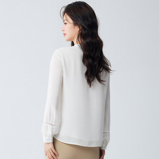 【气质飘带领】罗蒙女式长袖衬衫简约优雅百搭通勤时尚日常开衫衬衫女 商品图3