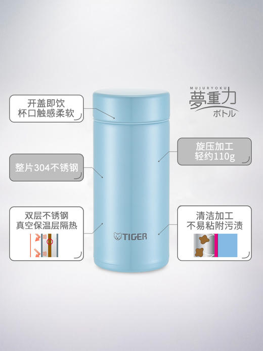 虎牌小清新颜值304不锈钢保温杯200ml 商品图4