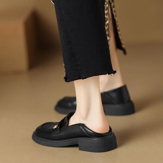 ZHR英伦风乐福鞋豆豆鞋厚底鞋一脚蹬女鞋法式单鞋玛丽珍小皮鞋jk 商品图1