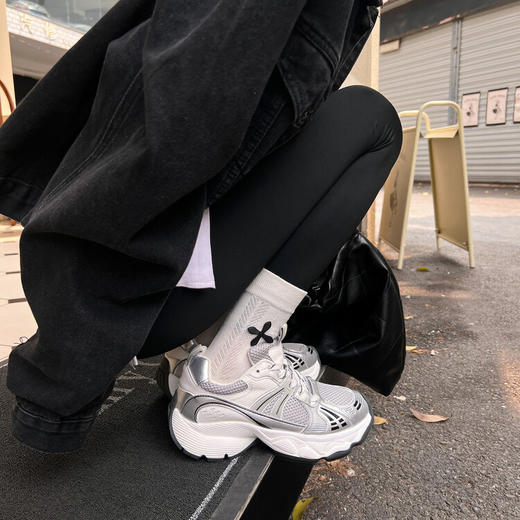 西村名物2023年秋季新款厚底拼色运动鞋圆头潮流百搭老爹鞋D23CM32551 商品图7