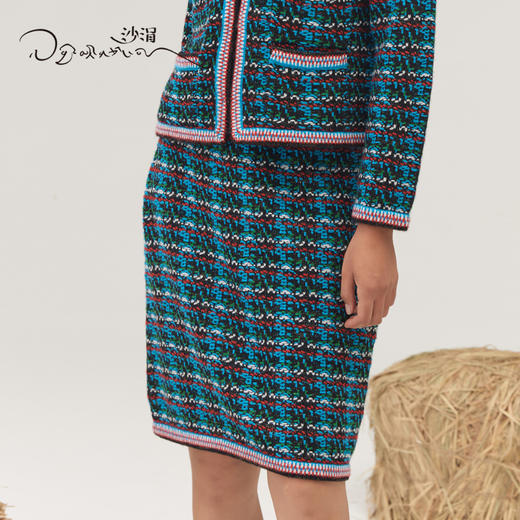 羊绒彩色小香风针织半裙SJF95W521K 商品图0