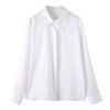 百姿 都市丽人刺绣翻领长袖衬衫女2023早秋新款纯色上衣231222 商品缩略图4