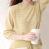 早秋款韩版两件套条纹长袖针织衫女带披肩宽松上衣小众设计感百搭 商品缩略图2