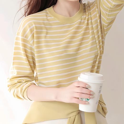 早秋款韩版两件套条纹长袖针织衫女带披肩宽松上衣小众设计感百搭 商品图2