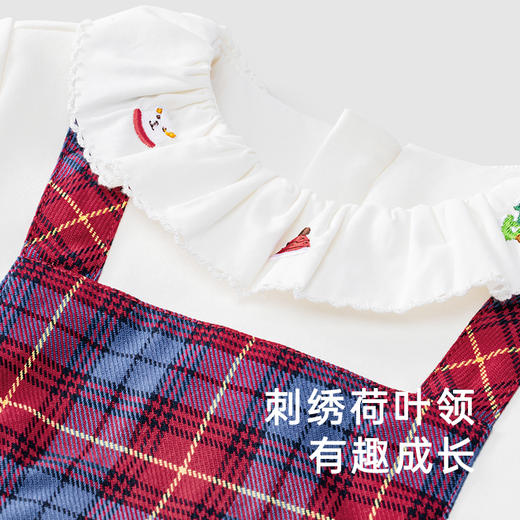 【商场同款】英氏婴儿衣服女宝夹棉连体衣保暖秋冬月亮裆哈衣 商品图3