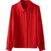 百姿 娃娃领长袖衬衫2023春季新款红色结婚喜庆显瘦直筒衬衣女 商品缩略图4