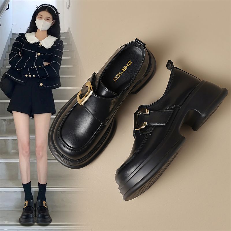 ZHR玛丽珍女鞋秋季新款乐福鞋子ins百搭小皮鞋厚底鞋单鞋子女