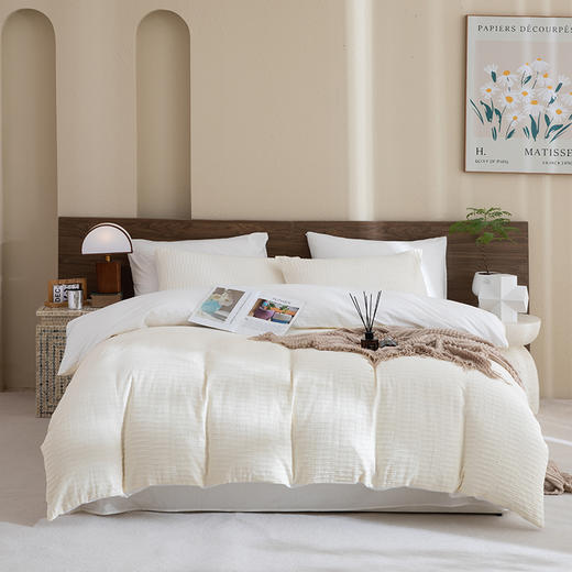 無印良品水洗全棉泡泡纱四件套-简尚风情 商品图0